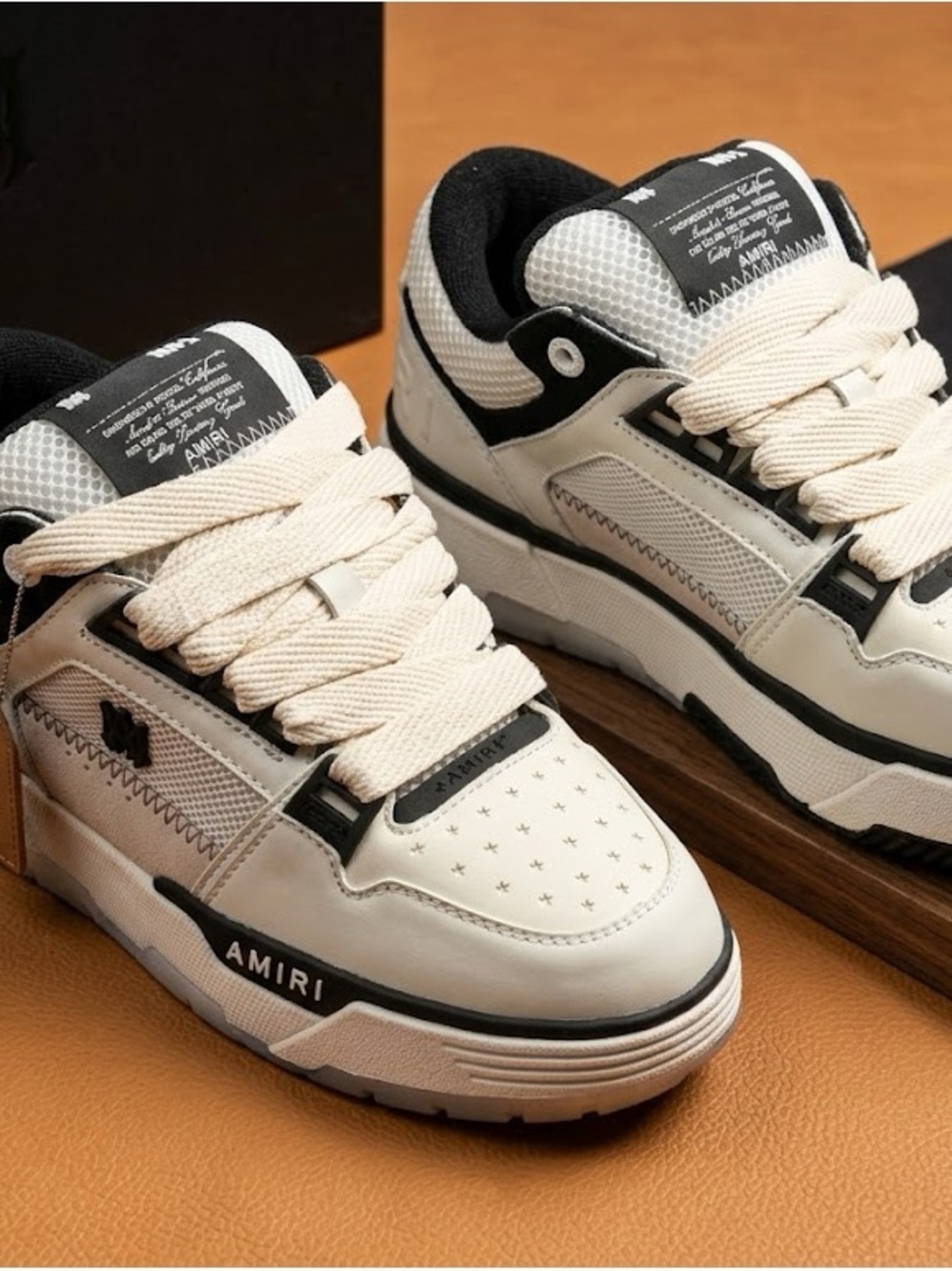 Men’s White and Black Low-Top Sneakers